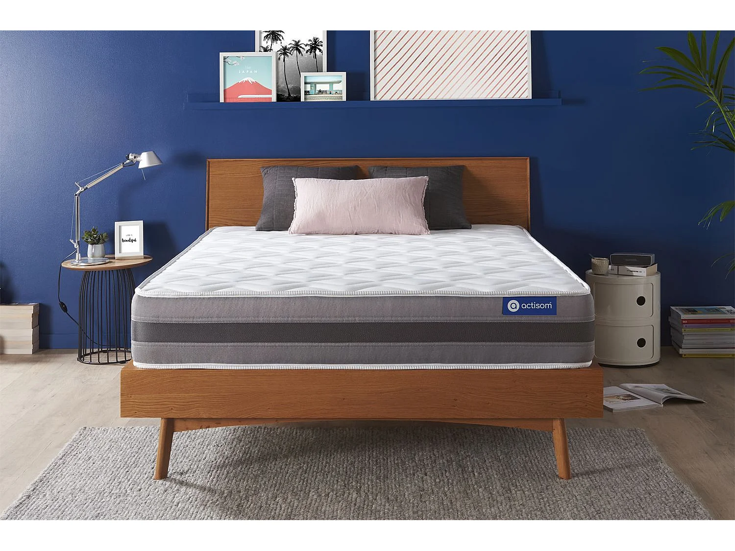Colchón Actiflex relax 150x200cm, Grosor: 24cm, Muelles ensacados y espuma viscoelástica, Moderadamente firme, 3 zonas de confort
