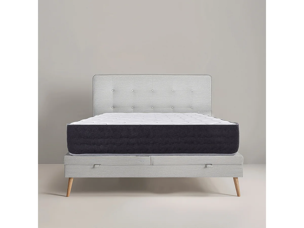 Matelas à ressorts ensachés MIERA , Queen Size, 160x200 cm, en mousse haute densité, Soutien très ferme, face été/hiver, épaisseur 27 cm