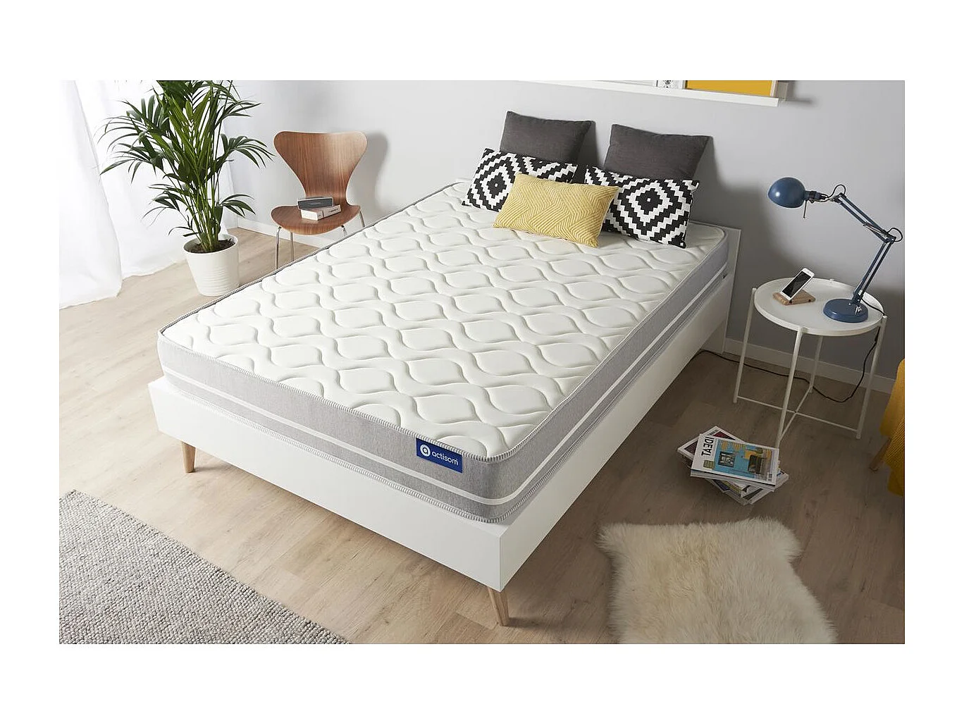 Actimemo touch matras 130x190cm , Matrasdikte : 20 cm , Traagschuim , Gebalanceerd, 3 comfortzones