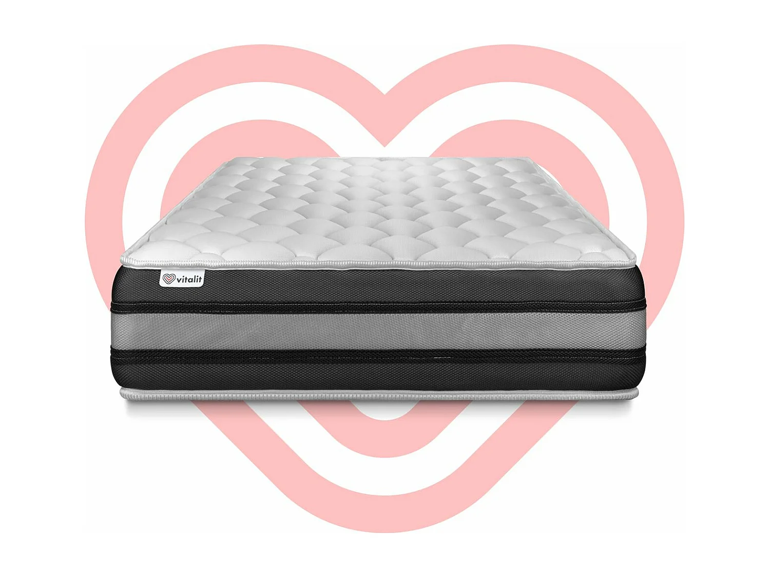 Matelas 80x190 cm Ressorts ensachés et Mémoire de forme - Vitalspring Zen