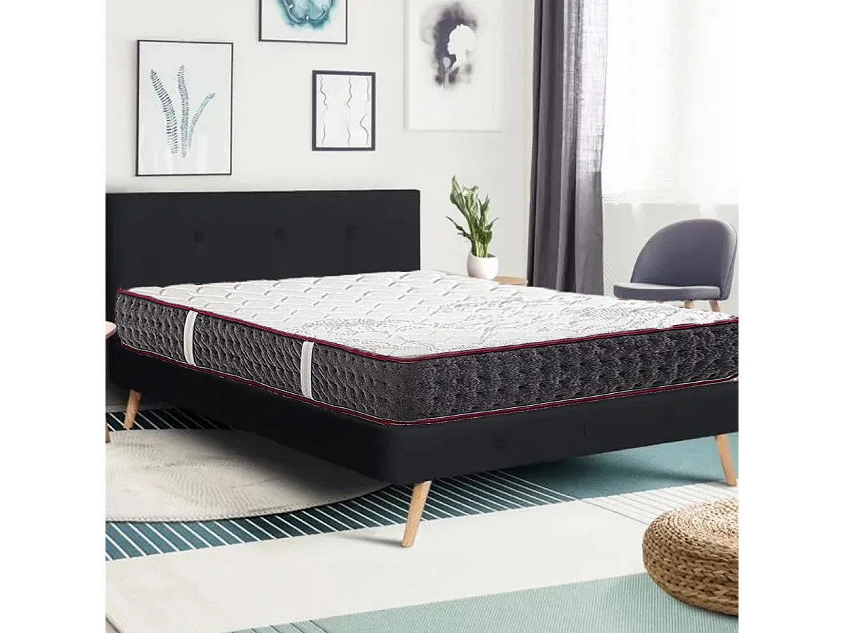 Matelas réversible KIERA, Queen Size, 160x200 cm, en mousse mémoire de forme haute adaptabilité et ergonomique, indépendance du couchage, épaisseur 24cm