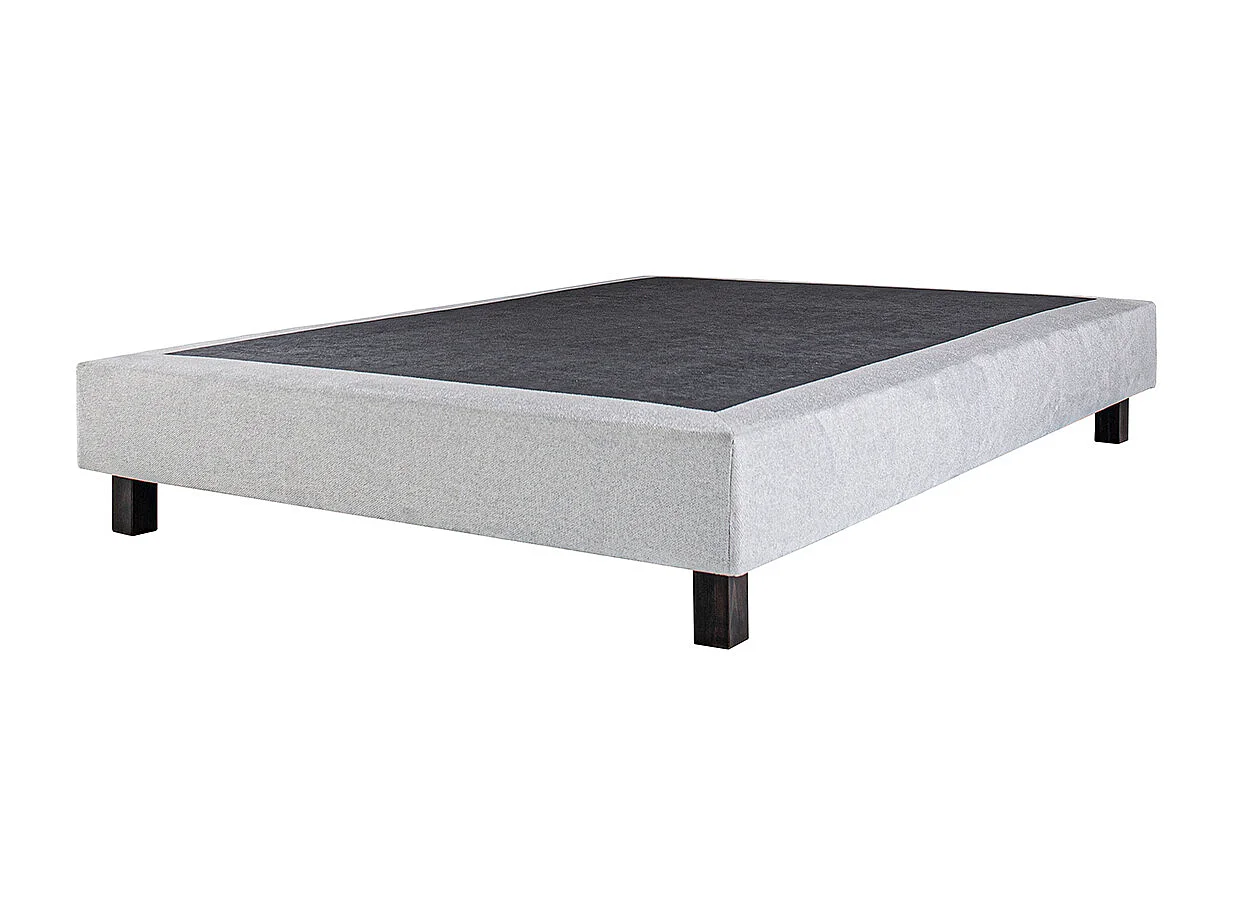 Sommier à lattes avec pieds VICEN, tapissier en bois massif coloris gris -largeur 140 x longueur 200 cm