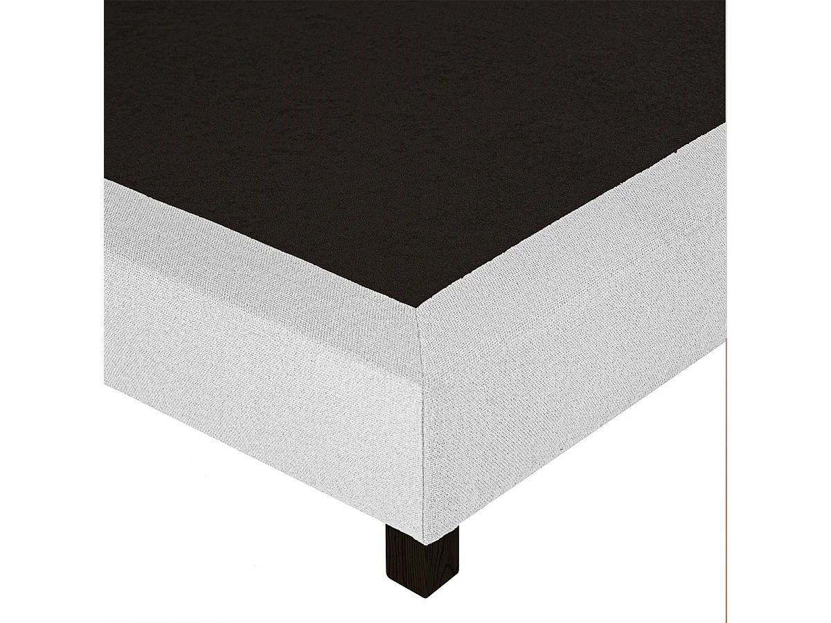 Sommier à lattes avec pieds VICEN, tapissier en bois massif coloris gris -largeur 140 x longueur 200 cm