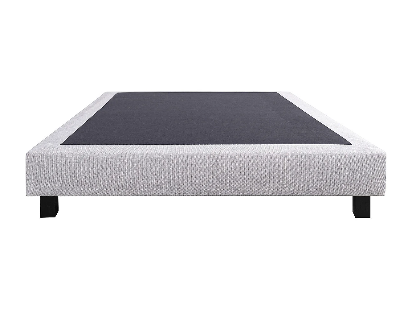 Sommier à lattes avec pieds VICEN, tapissier en bois massif coloris gris -largeur 140 x longueur 200 cm