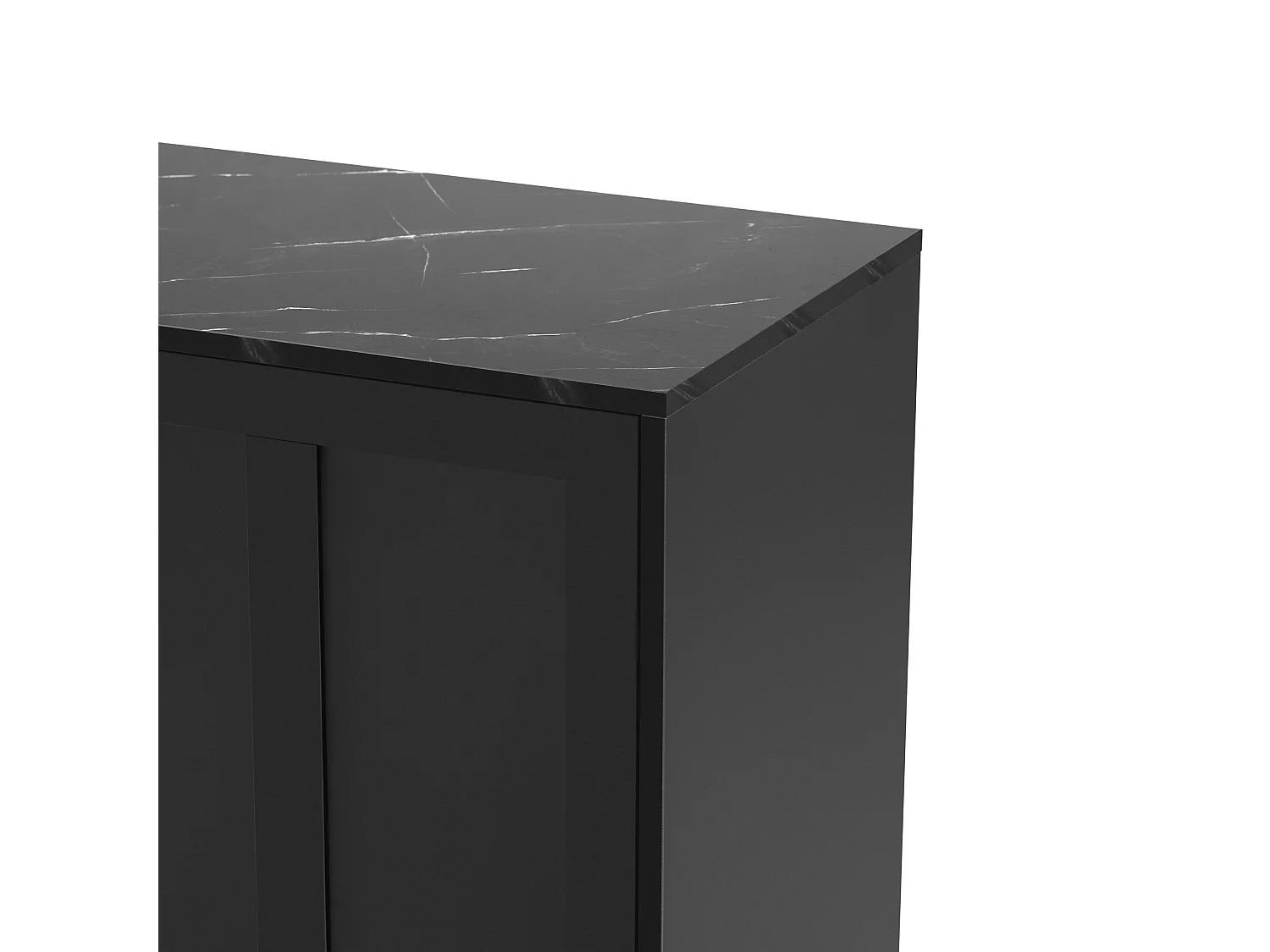 Buffet 3 portes et étagères réglables - MDF & panneaux de particules - Noir