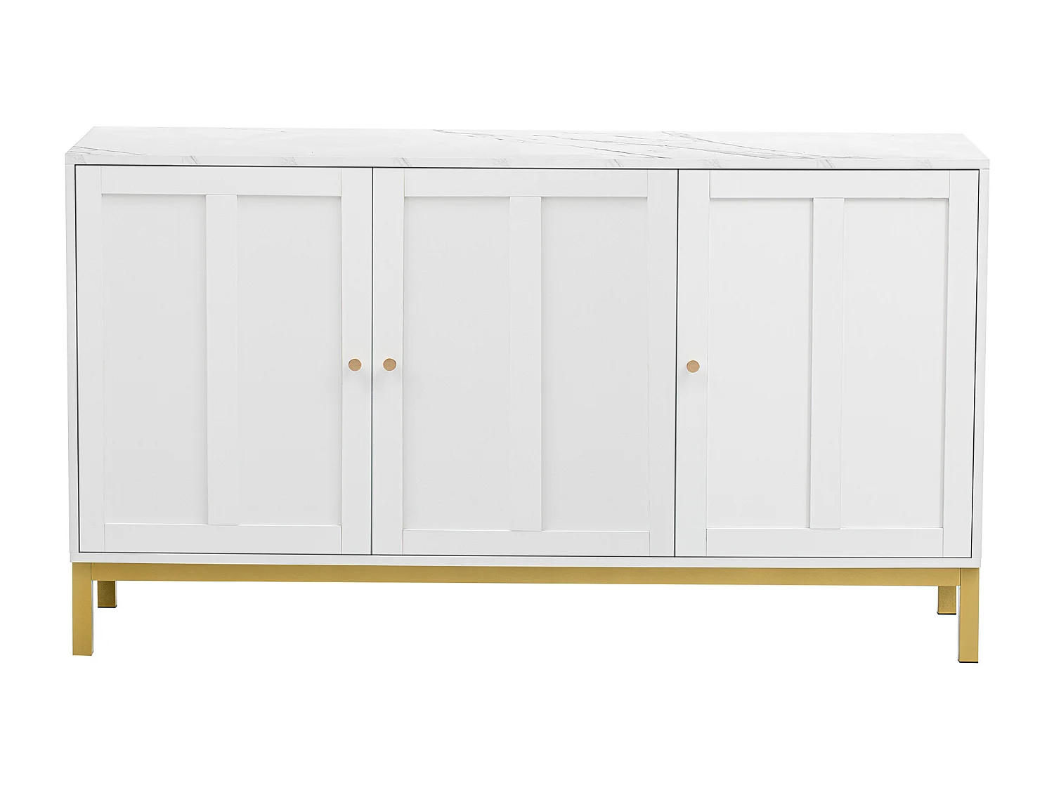 Buffet 3 portes et étagères réglables - MDF & panneaux de particules - Blanc