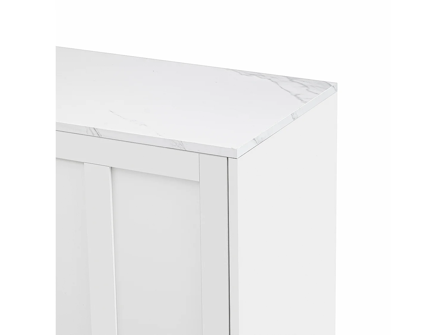 Buffet 3 portes et étagères réglables - MDF & panneaux de particules - Blanc