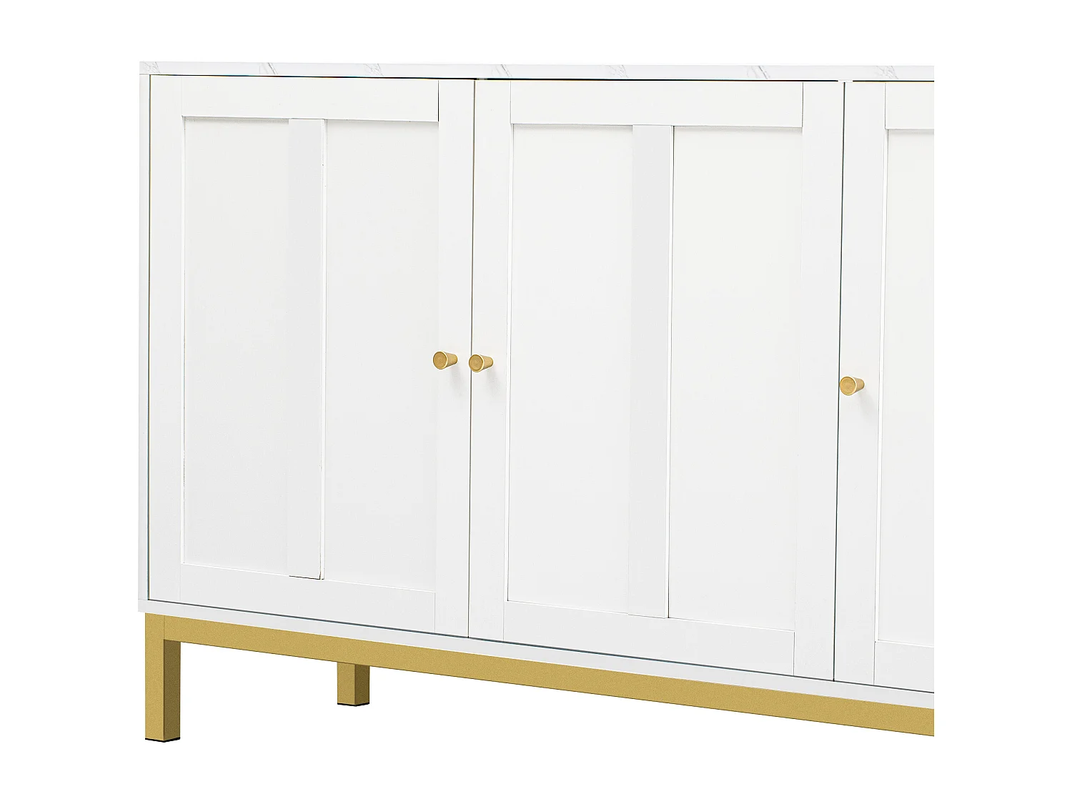 Buffet 3 portes et étagères réglables - MDF & panneaux de particules - Blanc