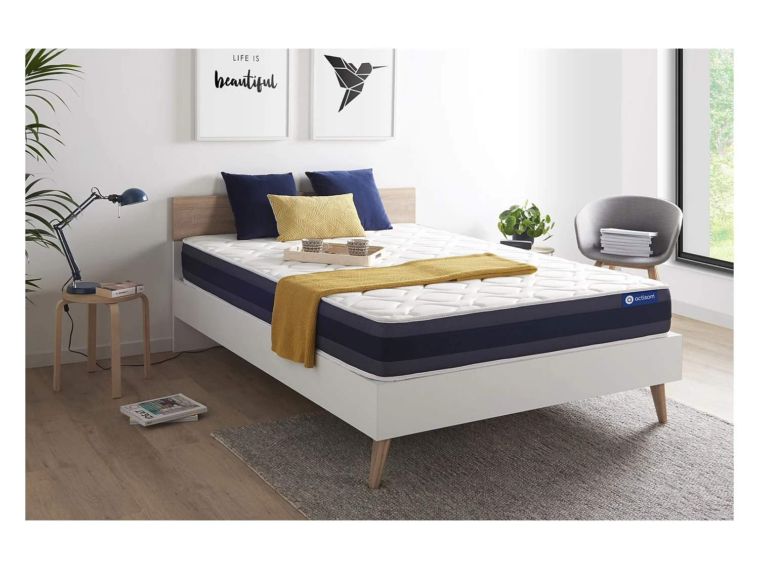 Colchón Actilatex morpho 150x200cm, Grosor: 24cm, Látex y espuma viscoelástica, Equilibrado, 5 zonas de confort