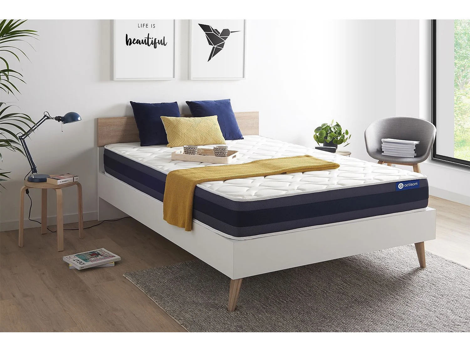 Materac Actilatex morpho 160x190cm, Grubosc : 24 cm, Lateks i pianka z pamiecia ksztaltu, Zrównowazony, 5 stref komfortu