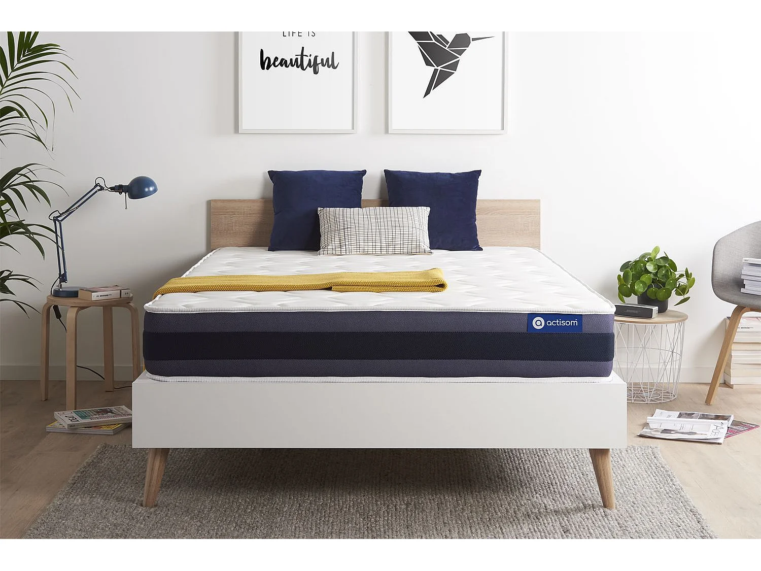 Materac Actilatex morpho 160x190cm, Grubosc : 24 cm, Lateks i pianka z pamiecia ksztaltu, Zrównowazony, 5 stref komfortu