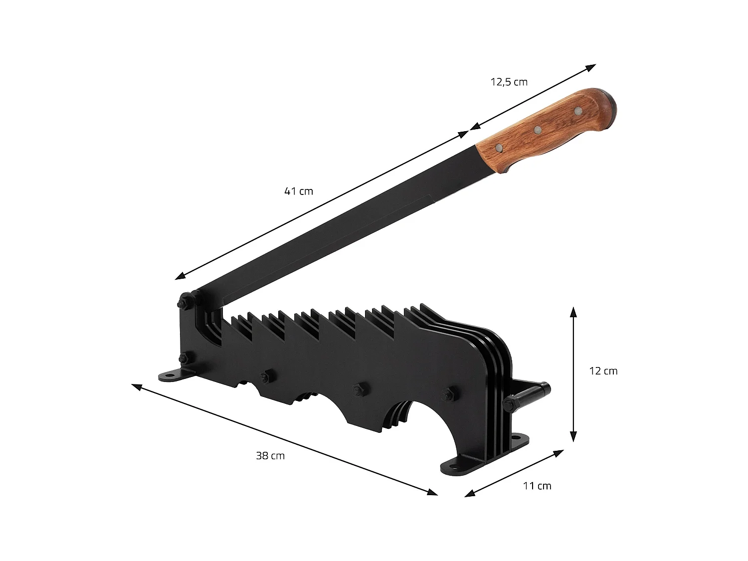 Couteau à copeaux fendeur de bûches fendeuse à main bois noir avec poignée