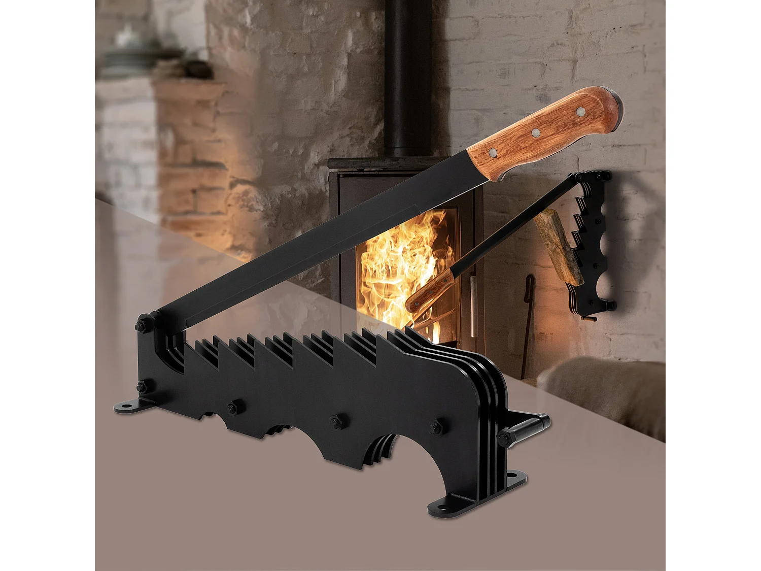 Spaccalegna manuale bilanciata con manico antiscivolo ghisa coltello truciolo