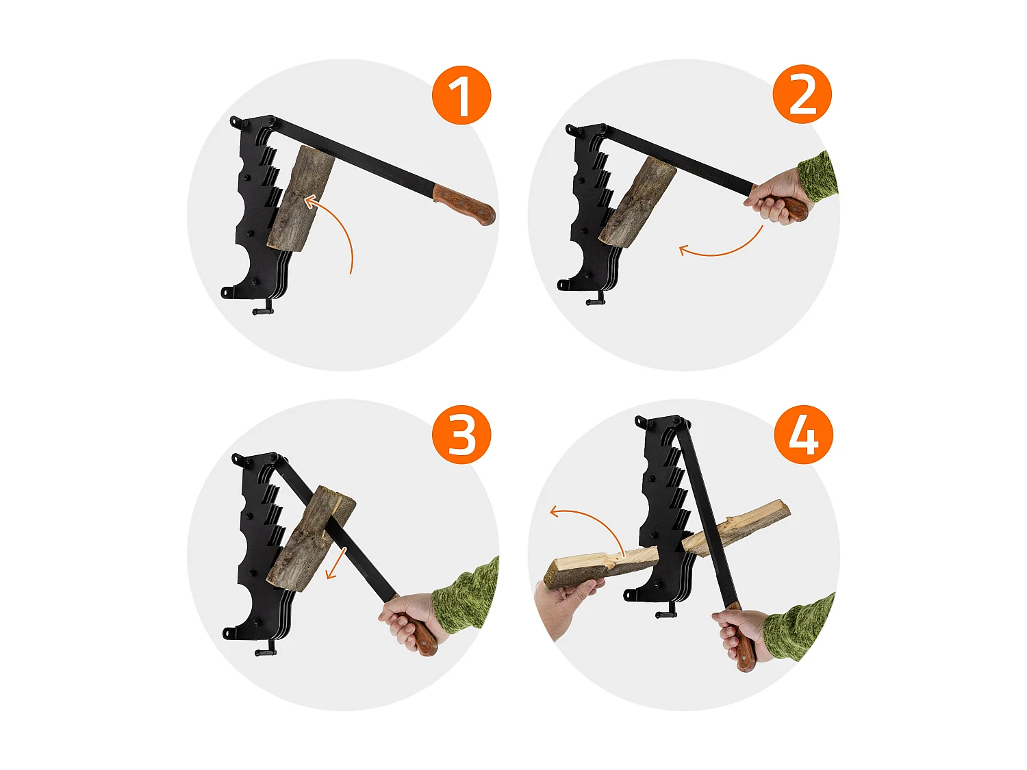 Spaccalegna manuale bilanciata con manico antiscivolo ghisa coltello truciolo