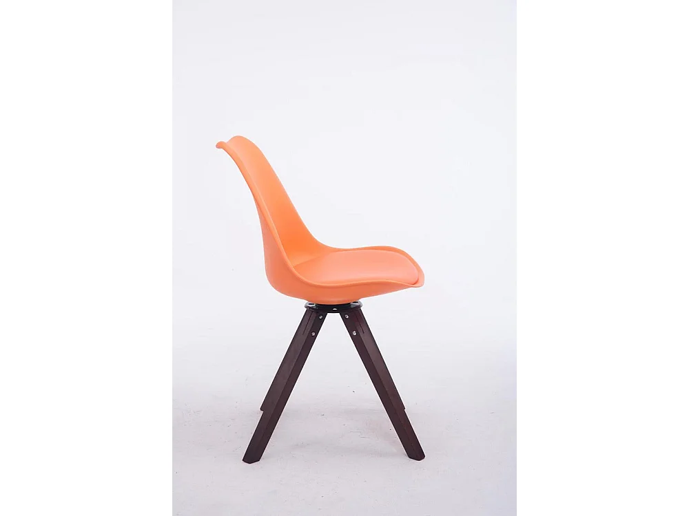 chaise salle à manger - Similicuir & Noyer - Orange - Troyes