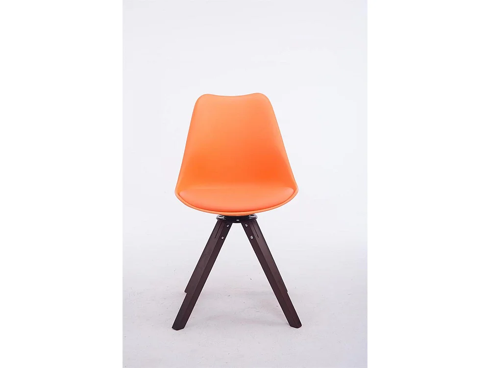 chaise salle à manger - Similicuir & Noyer - Orange - Troyes