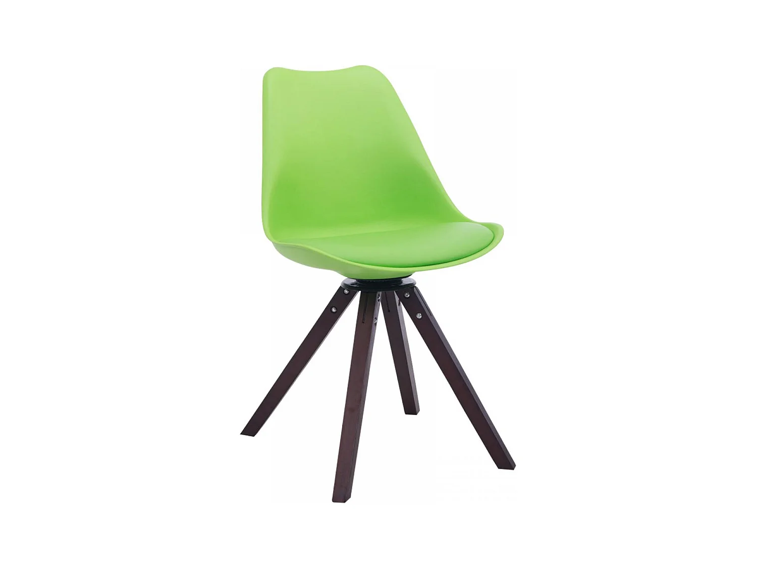 chaise salle à manger - Similicuir & Noyer - Vert - Troyes
