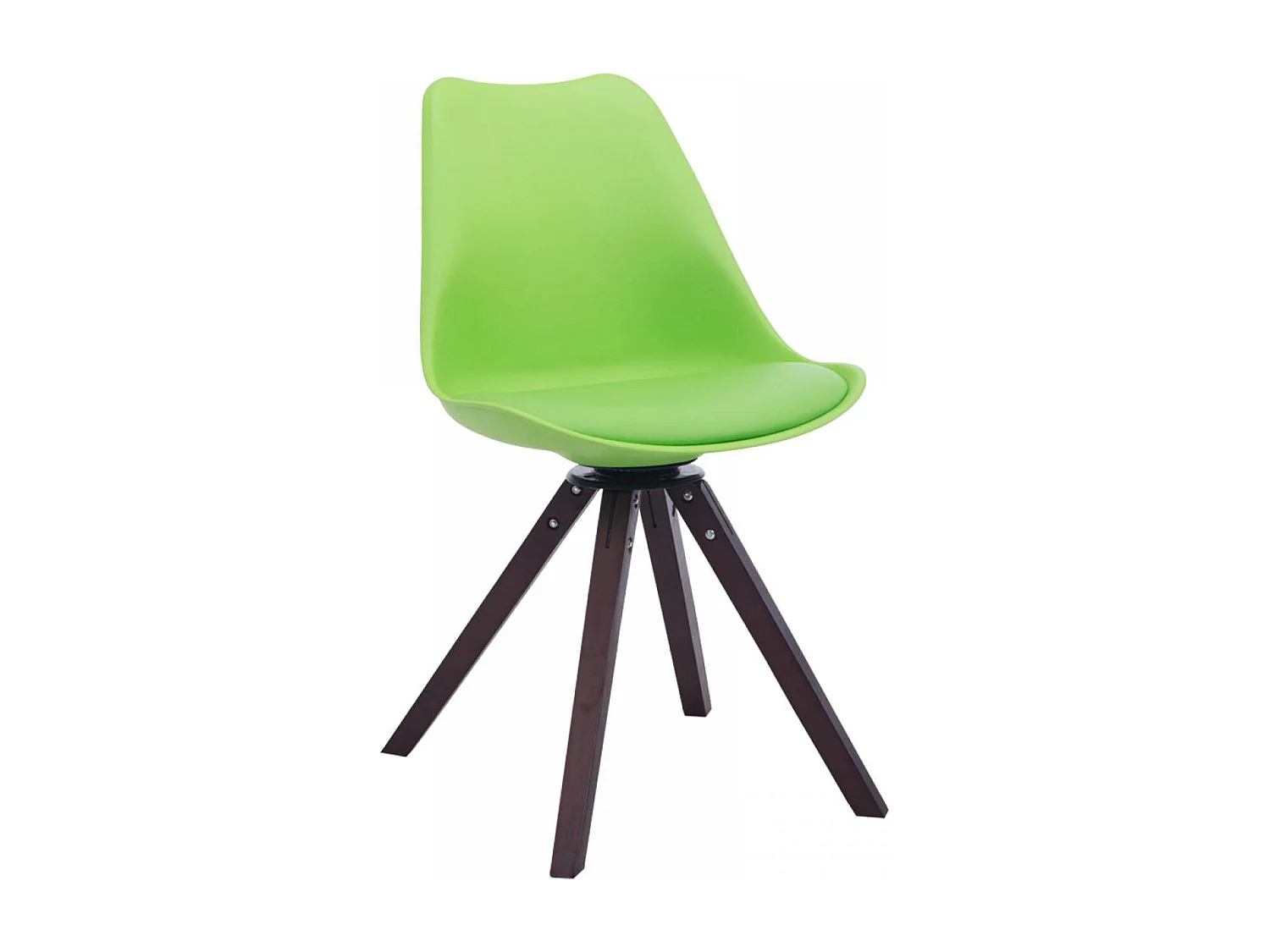 Eetkamerstoelen - Kunstleer & walnoot - groen - Troyes