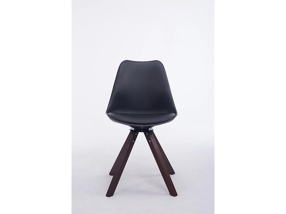 Chaise de bureau - Similicuir & Bois - Noir - Troyes