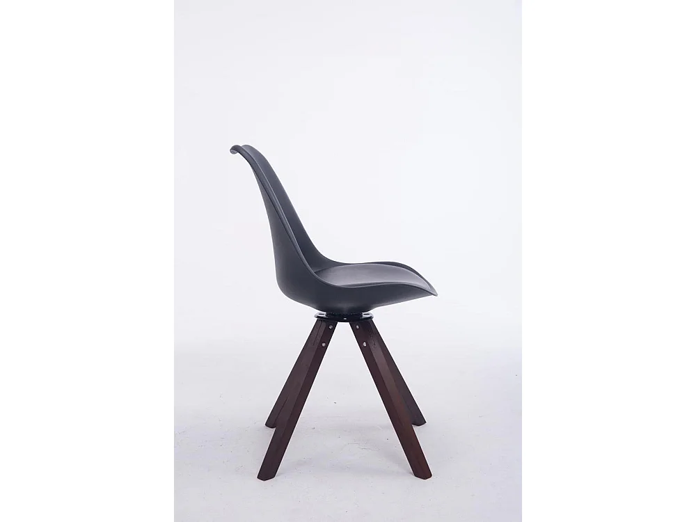 Chaise de bureau - Similicuir & Bois - Noir - Troyes