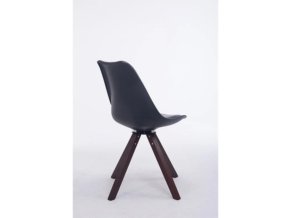 Chaise de bureau - Similicuir & Bois - Noir - Troyes