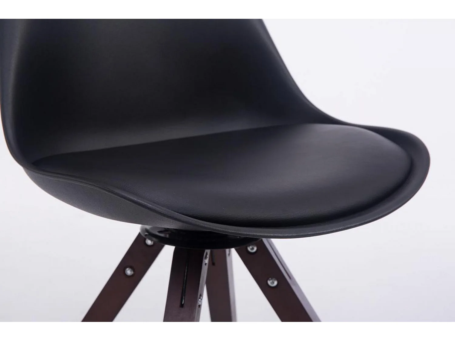 Chaise de bureau - Similicuir & Bois - Noir - Troyes