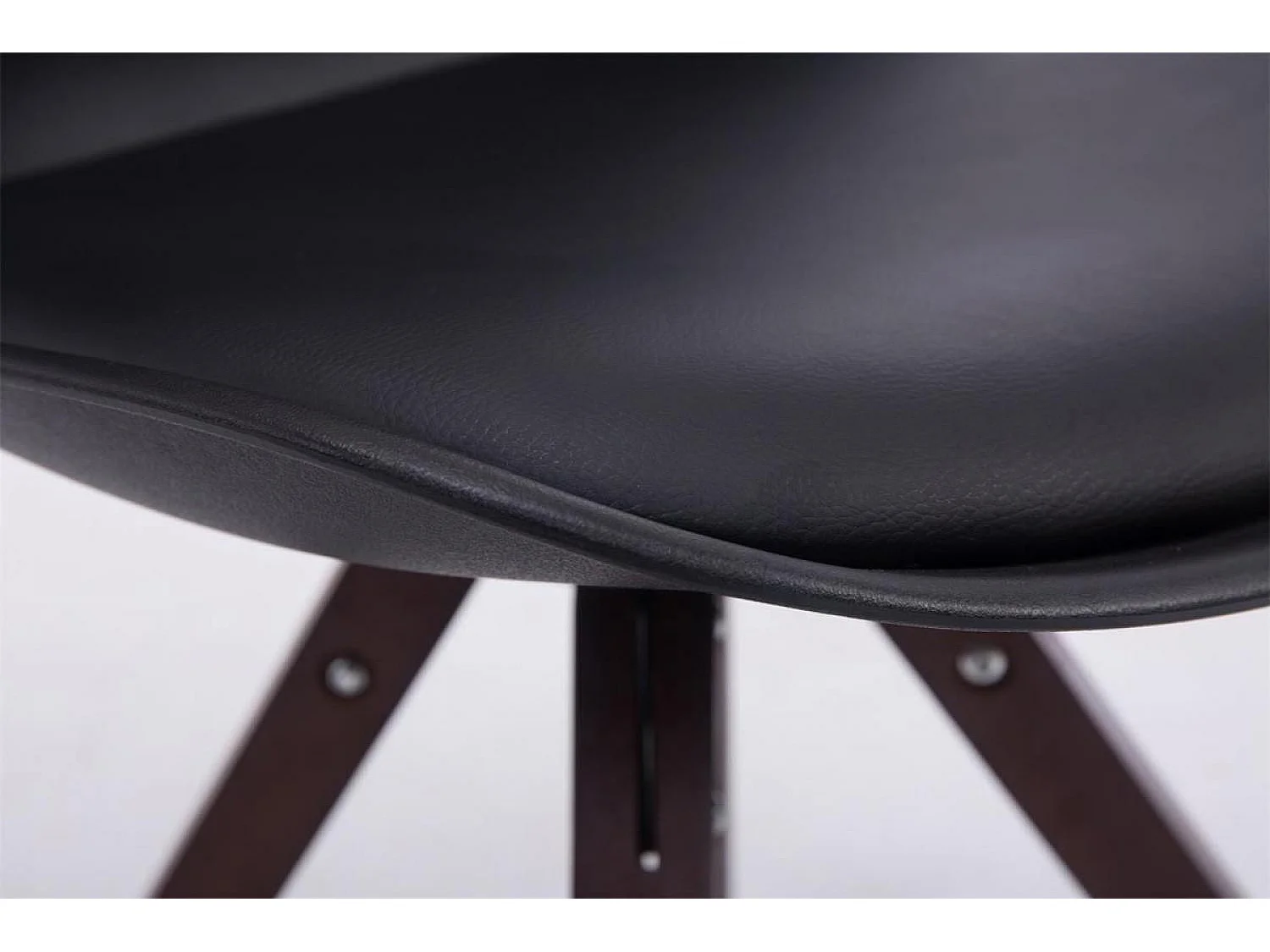 Chaise de bureau - Similicuir & Bois - Noir - Troyes