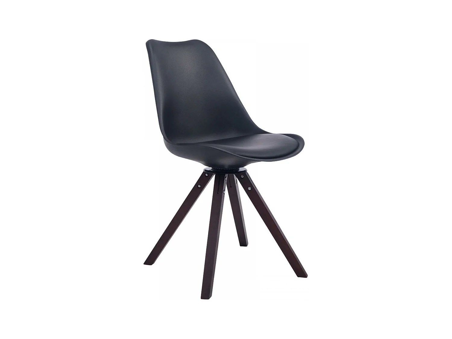 Chaise de bureau - Similicuir & Bois - Noir - Troyes