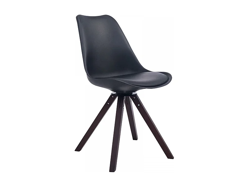 Chaise de bureau - Similicuir & Bois - Noir - Troyes