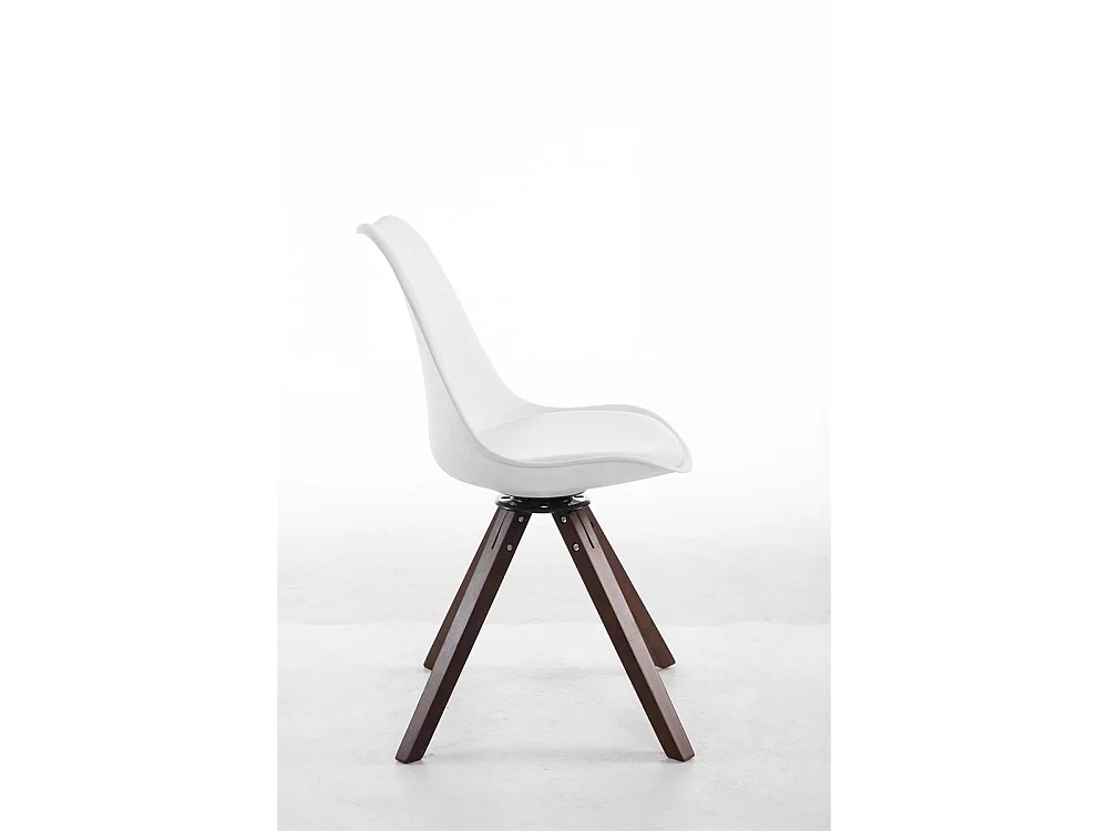 chaise salle à manger - Similicuir & Noyer - Blanc - Troyes