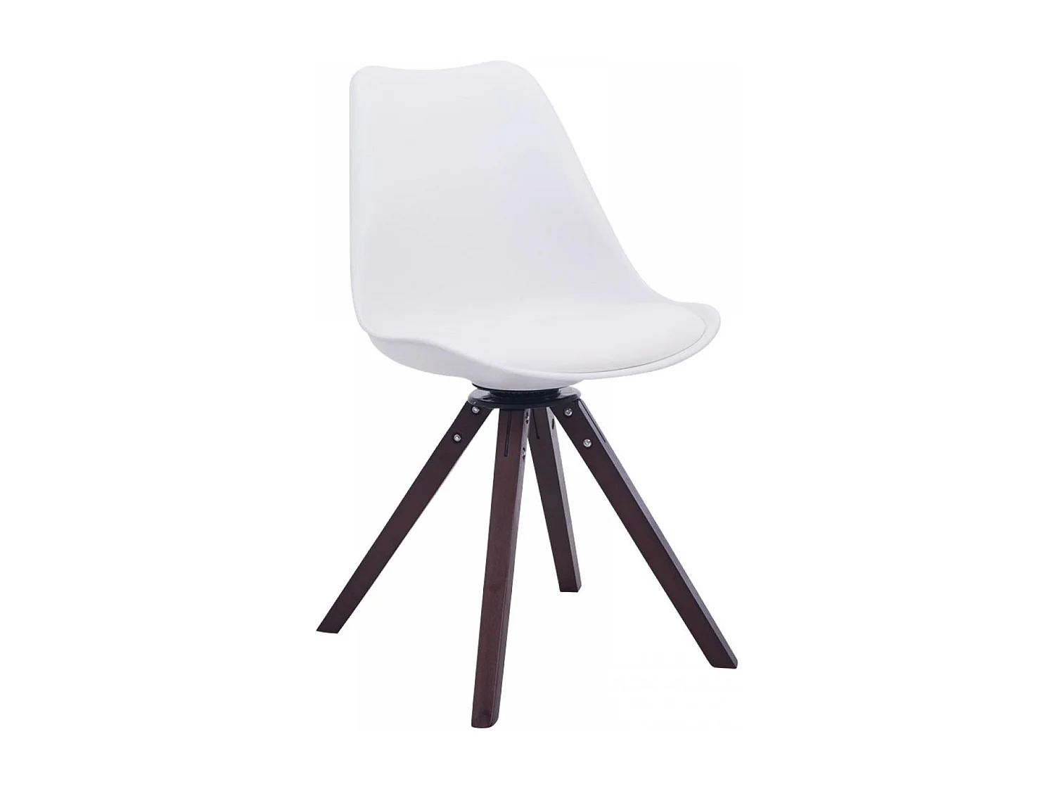 Esszimmerstuhl - Kunstleder & walnuss - weiß - Troyes