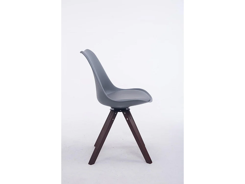 chaise salle à manger - Similicuir & Noyer - Gris - Troyes