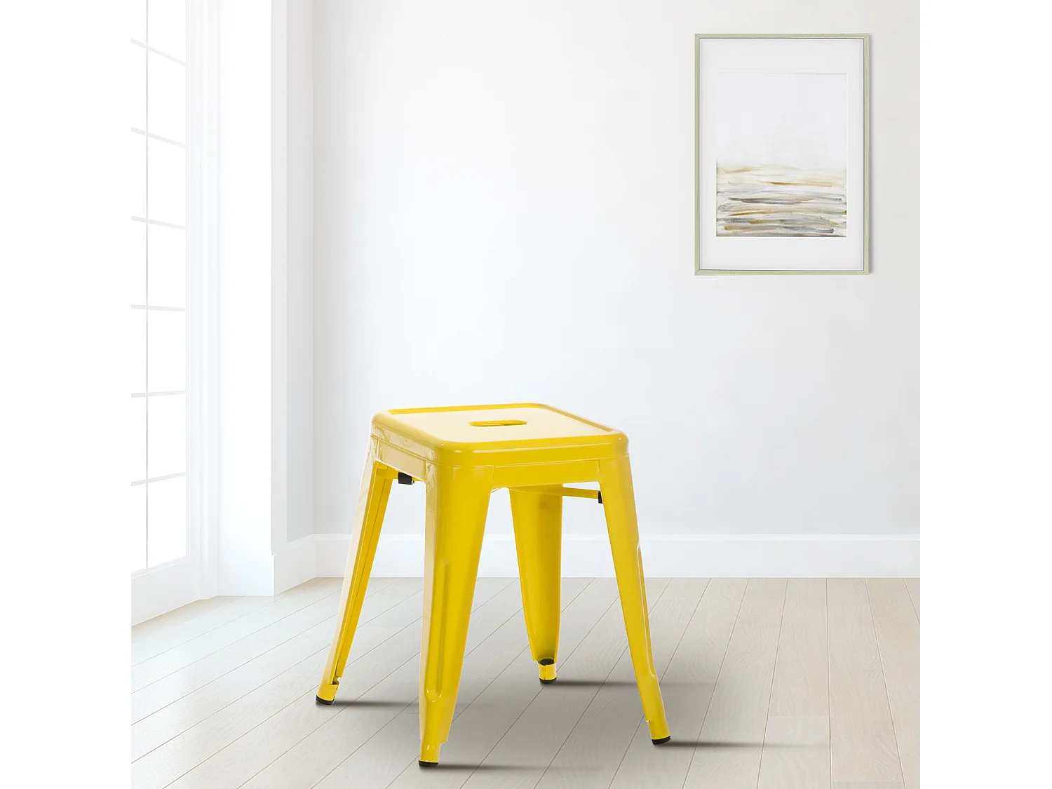 Tabouret - Métal - Jaune - Armin