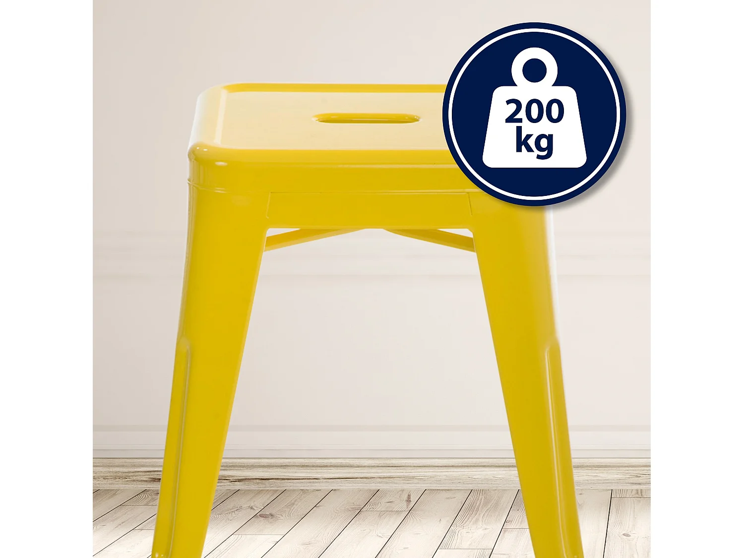 Tabouret - Métal - Jaune - Armin