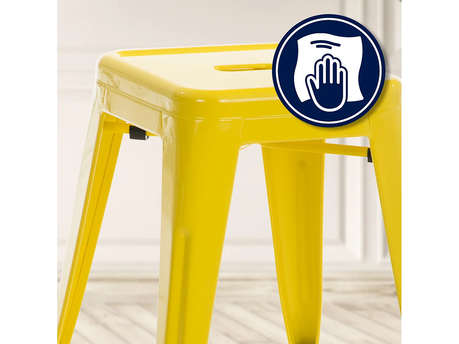 Tabouret - Métal - Jaune - Armin