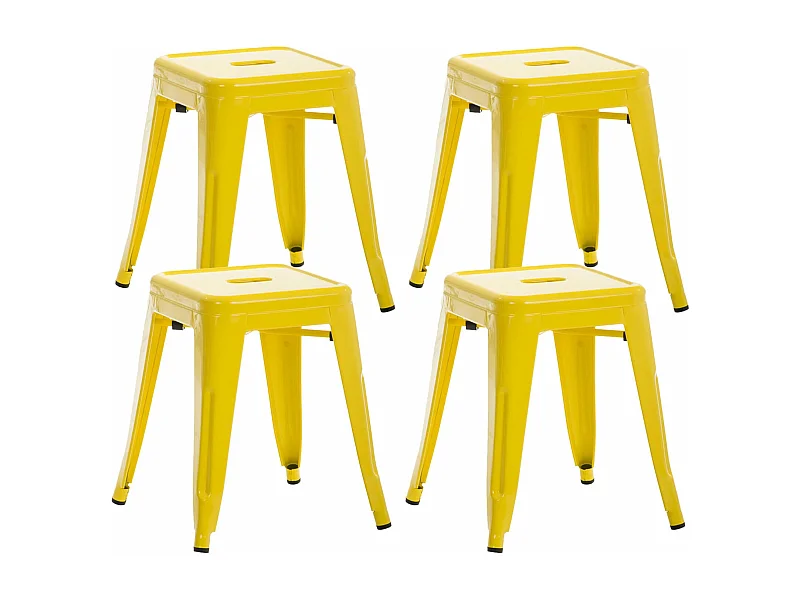 Set De 4  Taburete - Metal & Metal - Amarillo - Armin