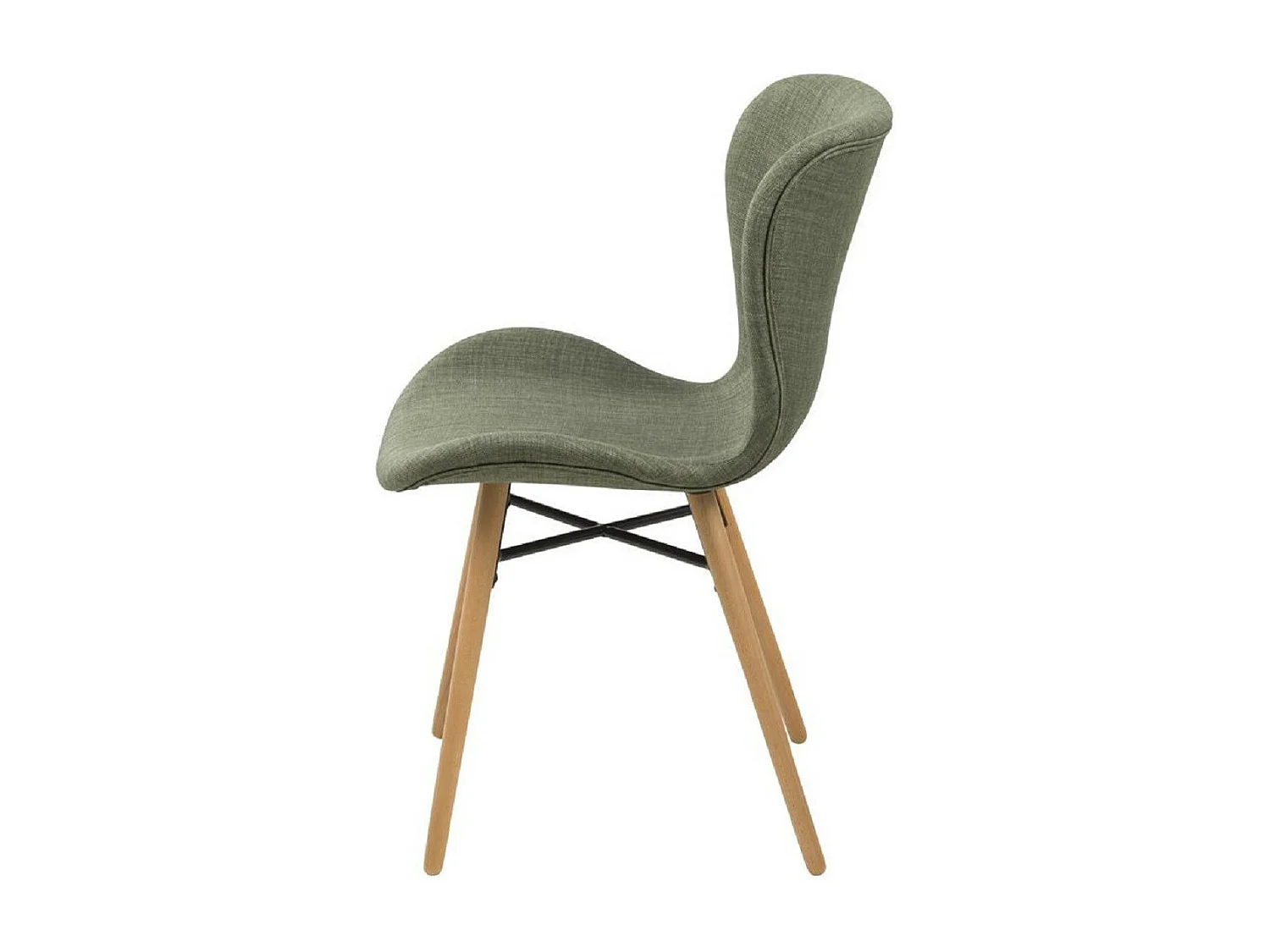 Table ronde extensible pieds fuseau D105 + 4 chaises tissu - VICTORIA