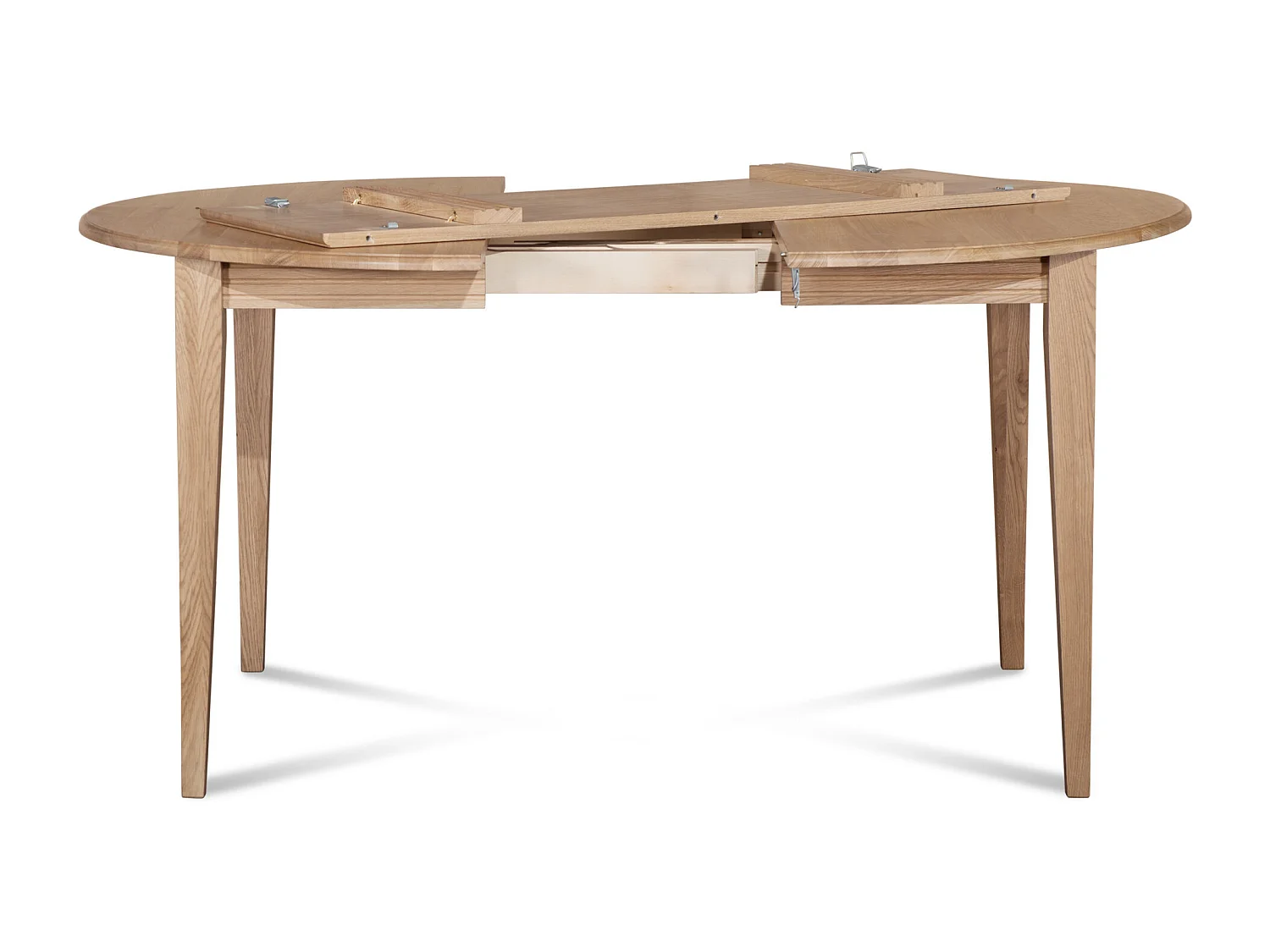 Table ronde extensible pieds fuseau D105 + 4 chaises tissu - VICTORIA