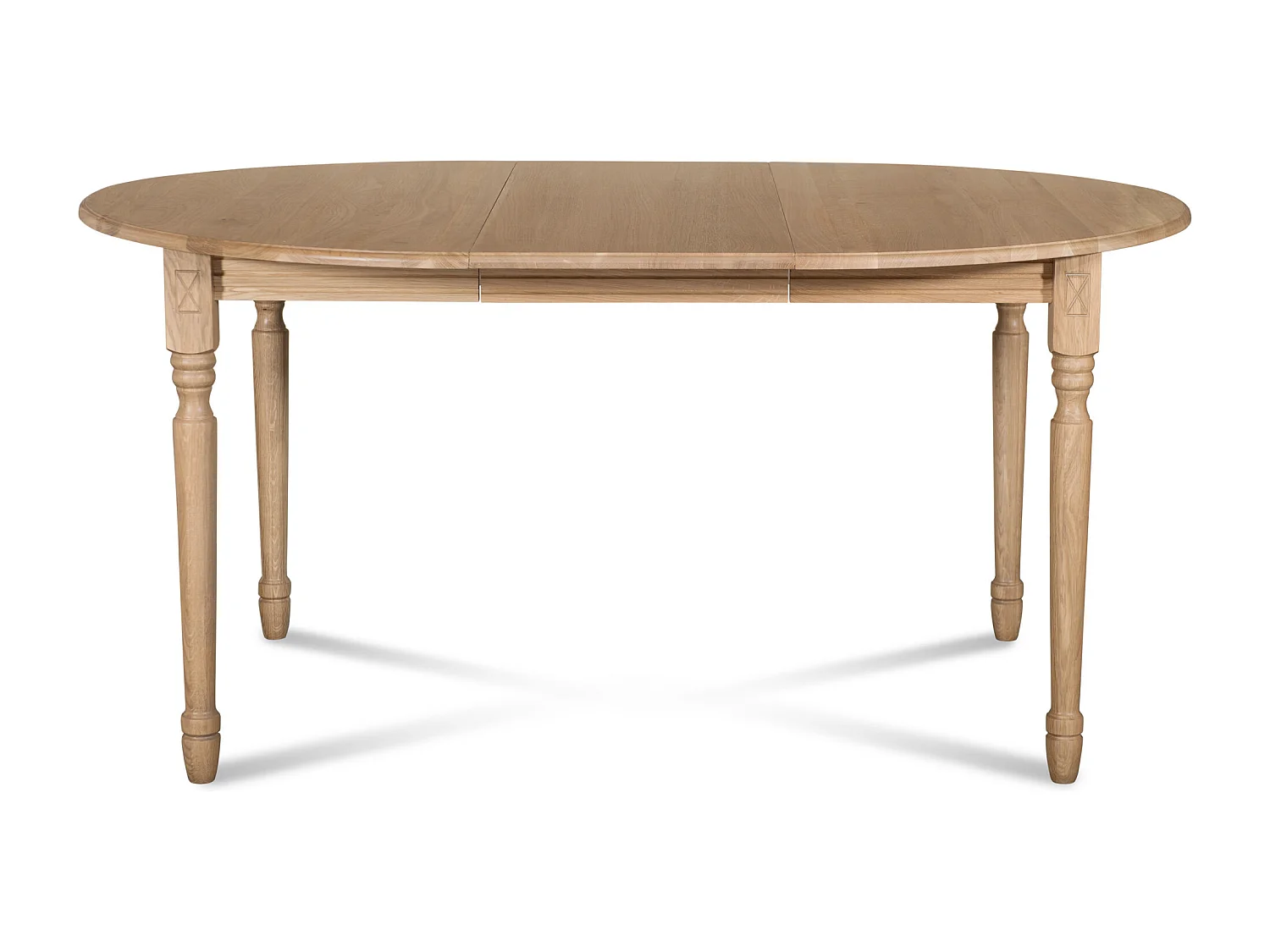 Table ronde extensible pieds tournés D105 + 4 chaises tissu - VICTORIA