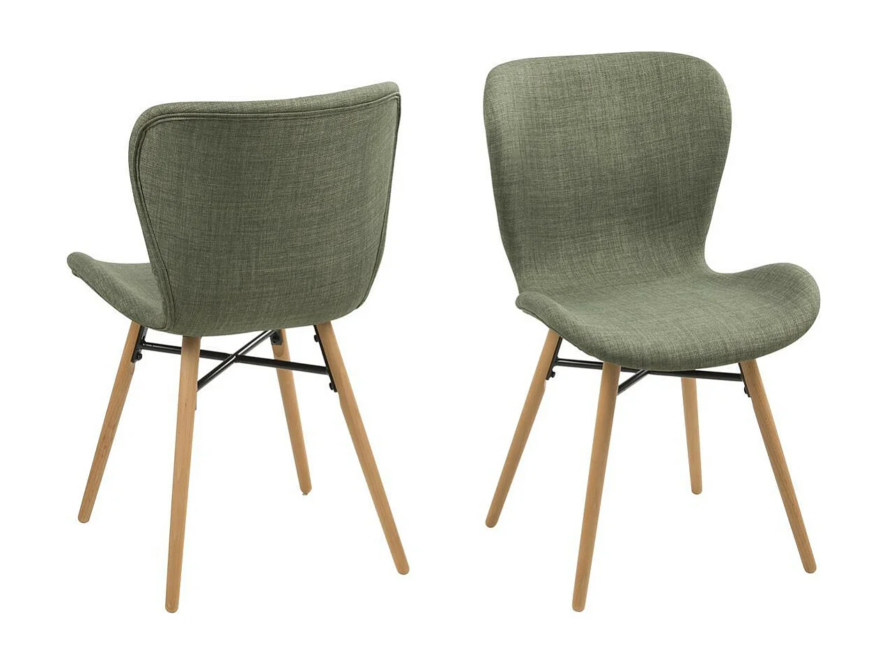 Table ronde extensible pieds fuseau D115 + 4 chaises tissu - VICTORIA