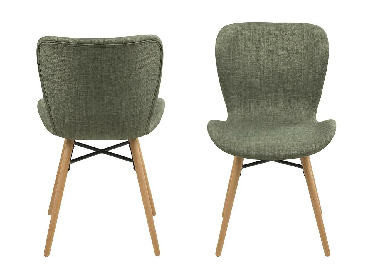 Table ronde extensible pieds fuseau D115 + 4 chaises tissu - VICTORIA