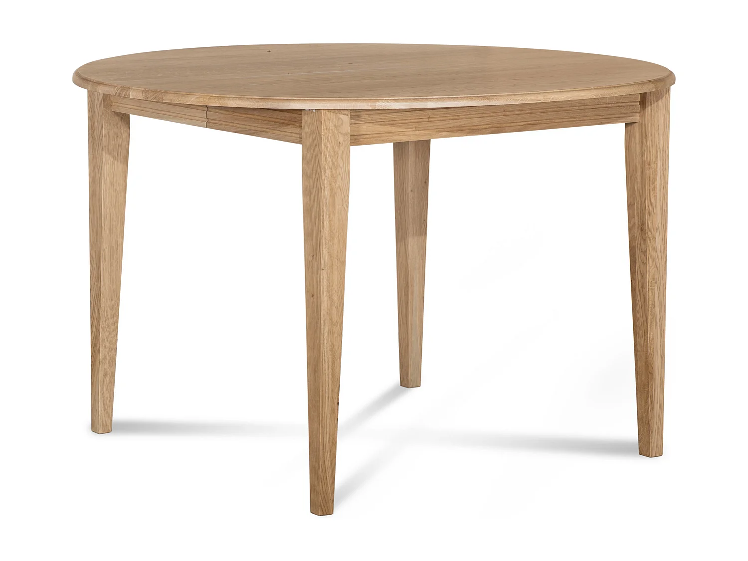 Table ronde extensible pieds fuseau D115 + 4 chaises tissu - VICTORIA