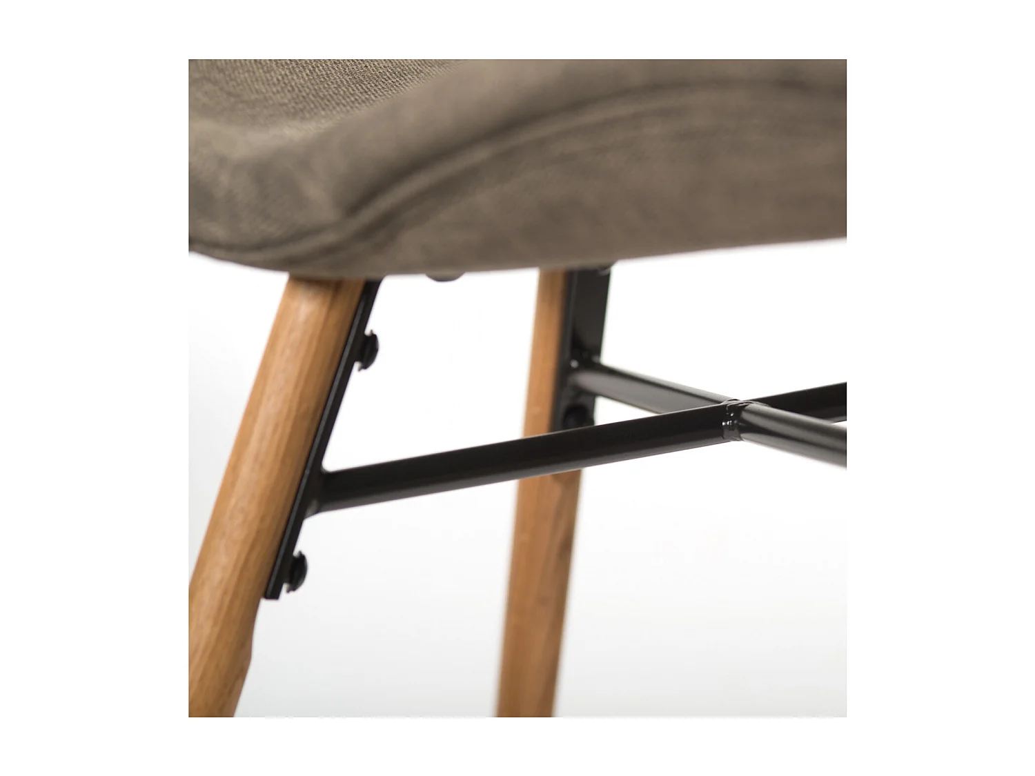 Table ronde extensible pieds fuseau D105 + 4 chaises tissu - VICTORIA