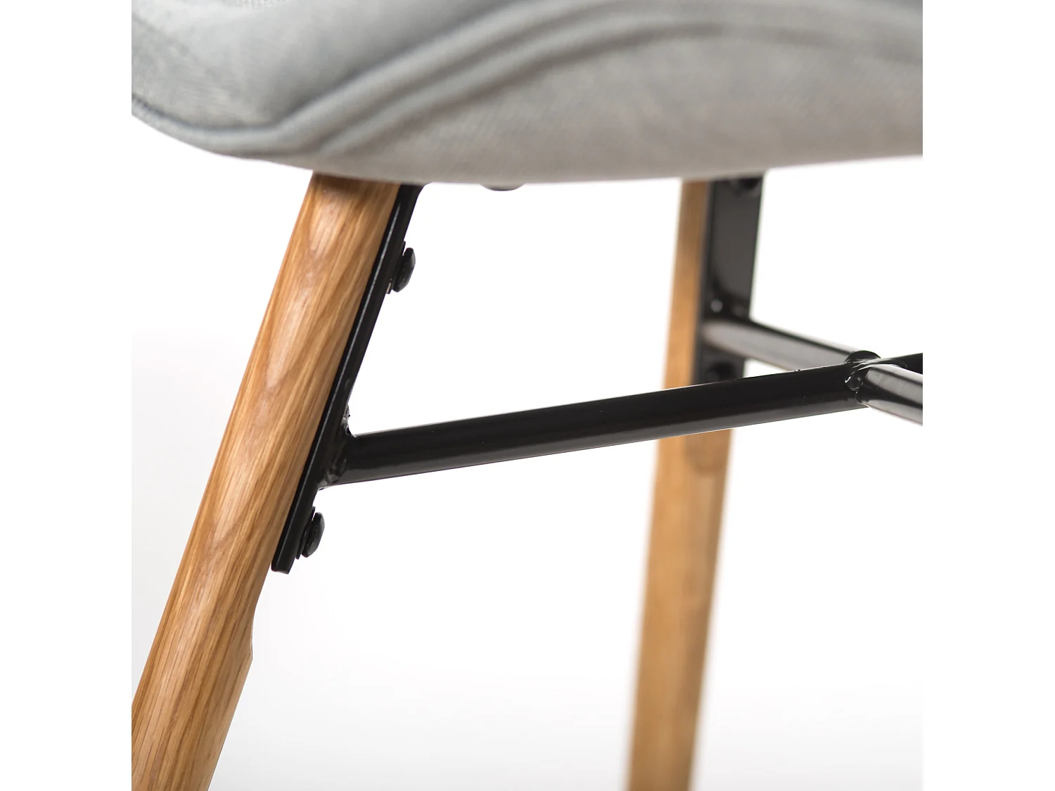 Table ronde extensible pieds fuseau D105 + 4 chaises tissu - VICTORIA