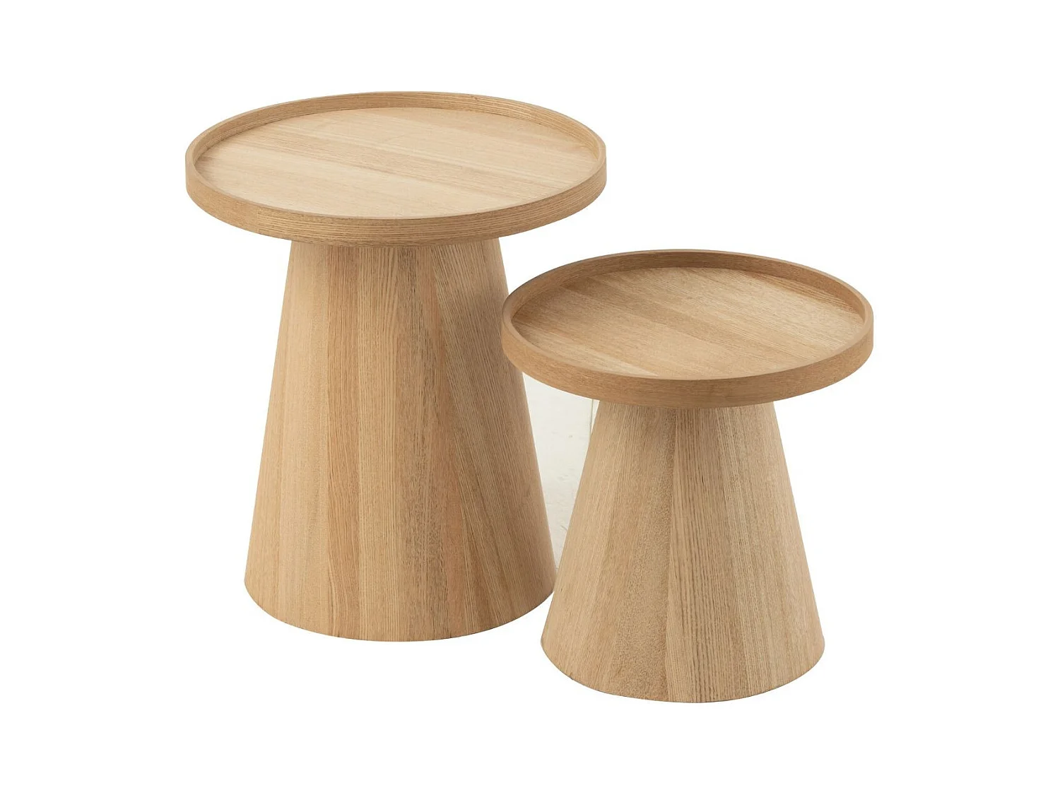 Lot de 2 Tables d'Appoint "Rebord" 50cm Naturel