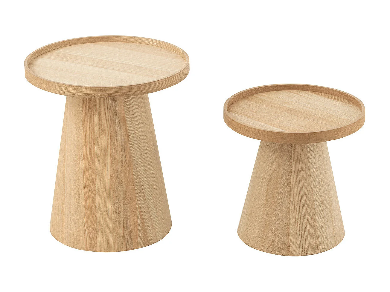 Lot de 2 Tables d'Appoint "Rebord" 50cm Naturel
