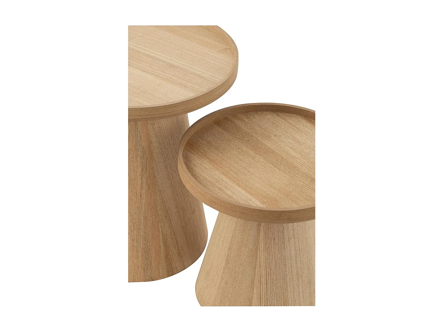 Lot de 2 Tables d'Appoint "Rebord" 50cm Naturel