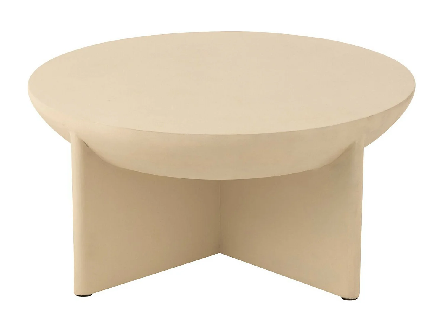 Table Basse Design en Bois "Cave" 90cm Beige