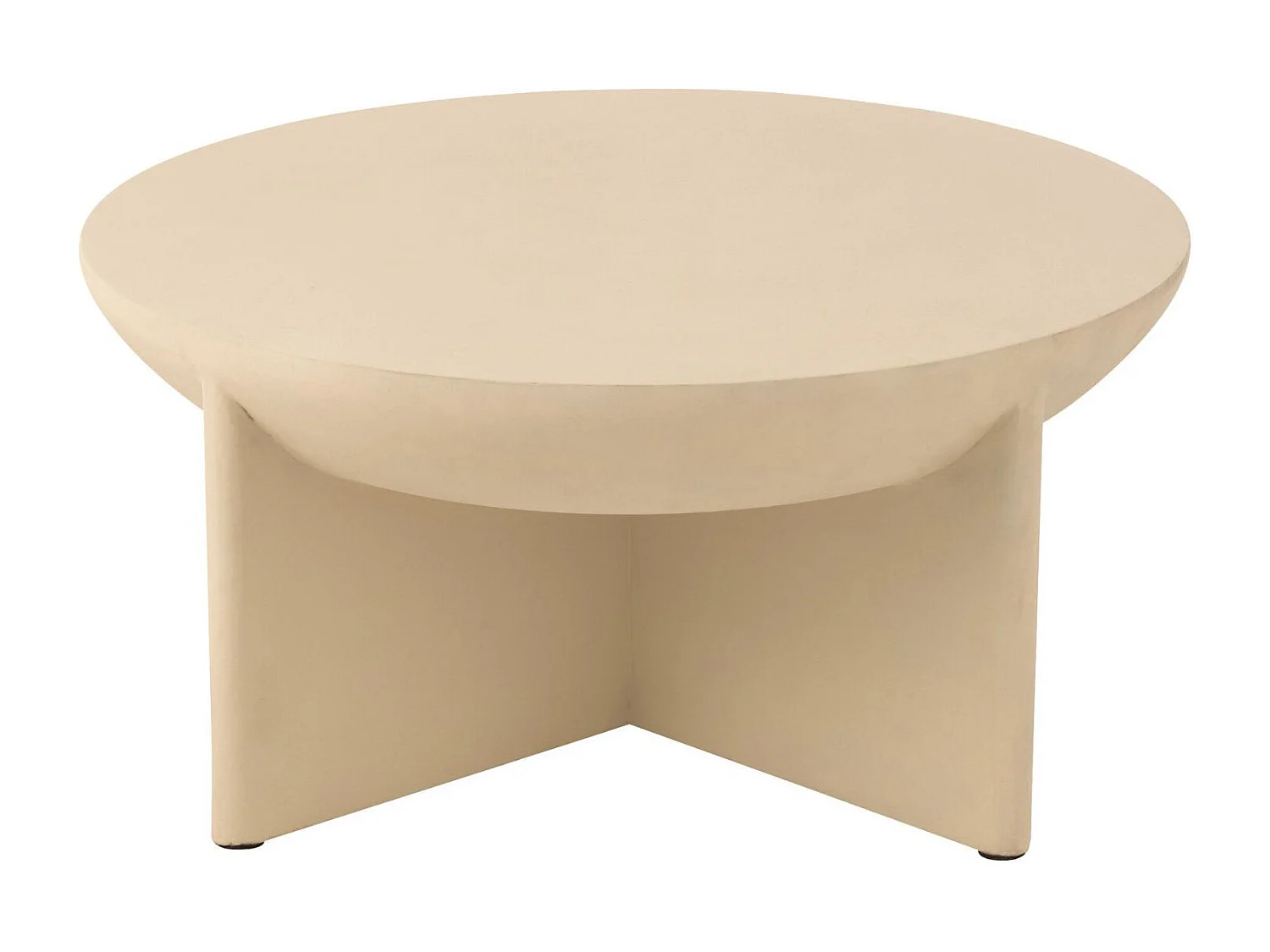 Table Basse Design en Bois "Cave" 90cm Beige