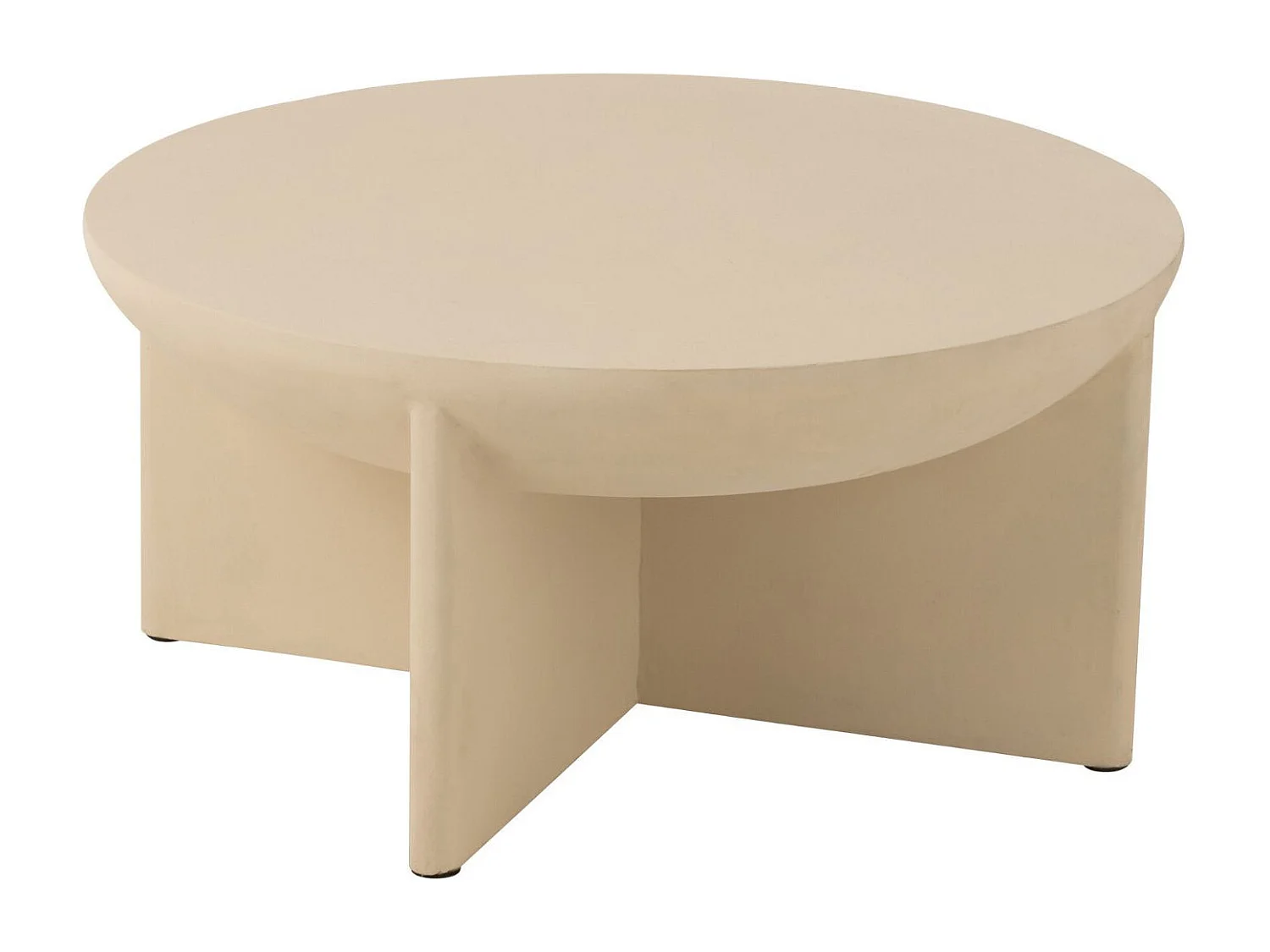 Table Basse Design en Bois "Cave" 90cm Beige